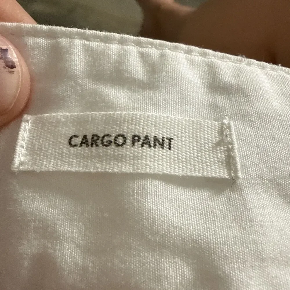 Loft Outlet Cargo Jogger White Pants Women Size  10 35x26 - Picture 6 of 10